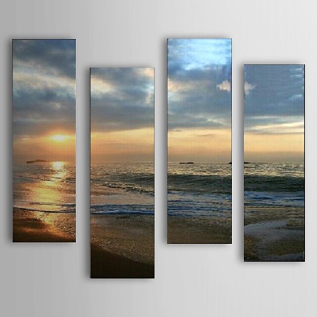  Hand-Painted Landscape Four Panels Canvas Oil Painting For Home Decoration