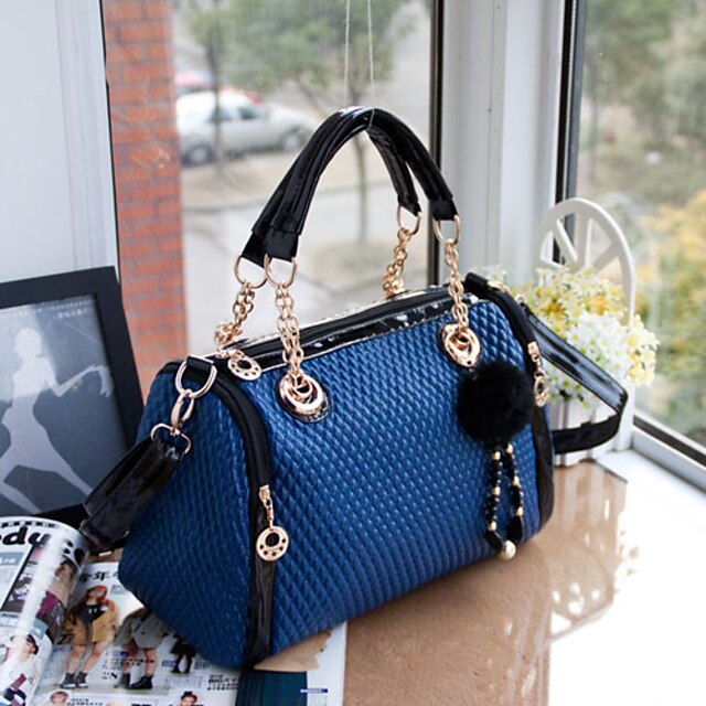  Lady Fashion Simple Classic Solid Color Tote