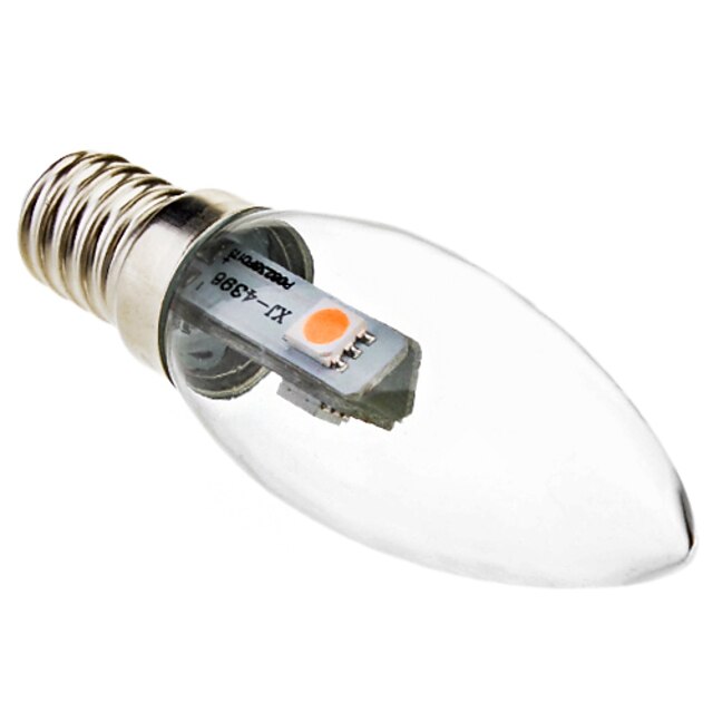  1kpl 0.5 W LED-kynttilälamput 30 lm E14 C35 3 LED-helmet SMD 5050 Joulun hääkoristelu Lämmin valkoinen 220-240 V / RoHs