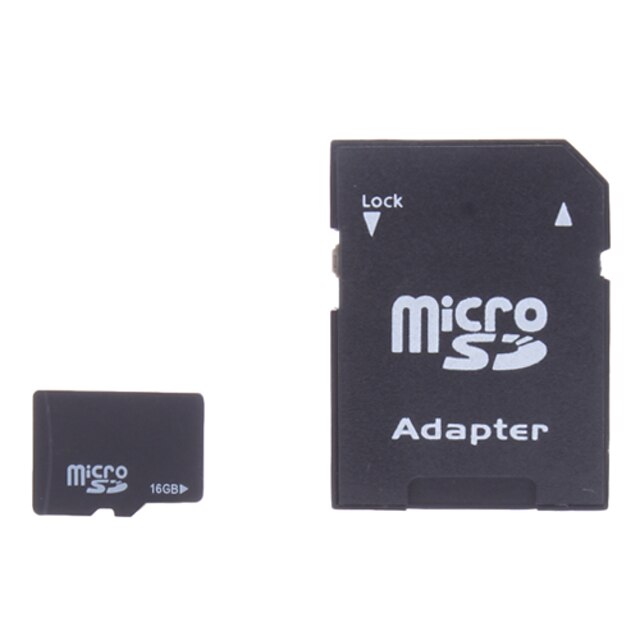  16GB Class 2 MicroSDHC TF Memory Card and MicroSDHC to SDHC Adapter