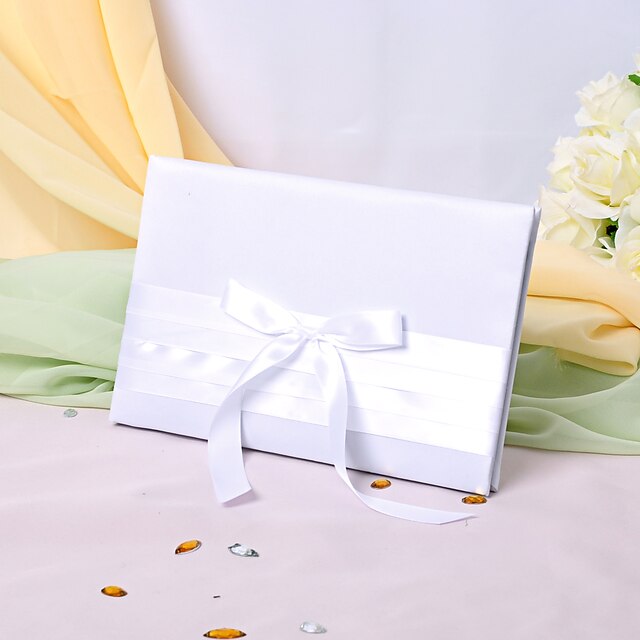  Guest Book Satin Classic ThemeWithBowknot Ribbons