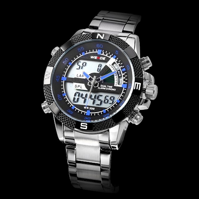  WEIDE Bărbați Ceas Sport / Ceas de Mână Alarmă / Calendar / Cronograf Oțel inoxidabil Bandă Argint / Rezistent la Apă / LCD / Zone Duale de Timp  / Doi ani / Maxell626 + 2025