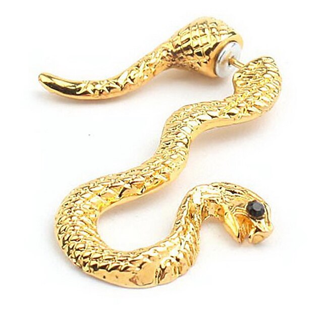  or en forme de serpent boucles d'oreilles en alliage uniques (1 pièce)