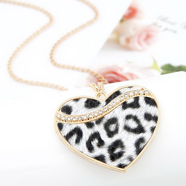  Women's Pendant Necklace Heart Love Classic European Alloy White Coffee Necklace Jewelry For Daily