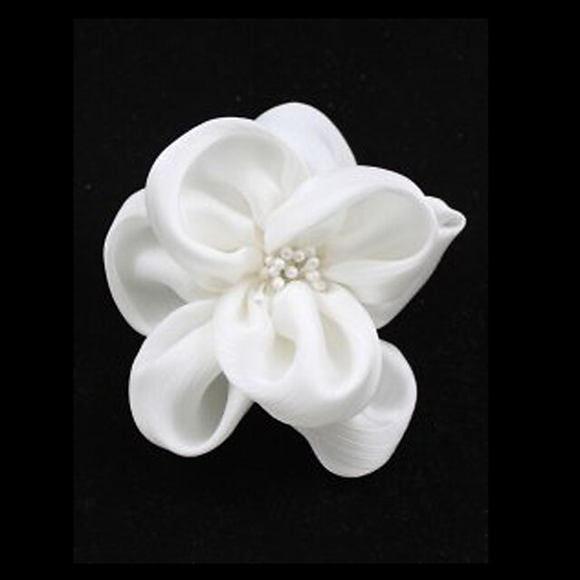  White Pearl imitace Cloth Květina Svatba Svatební Brož