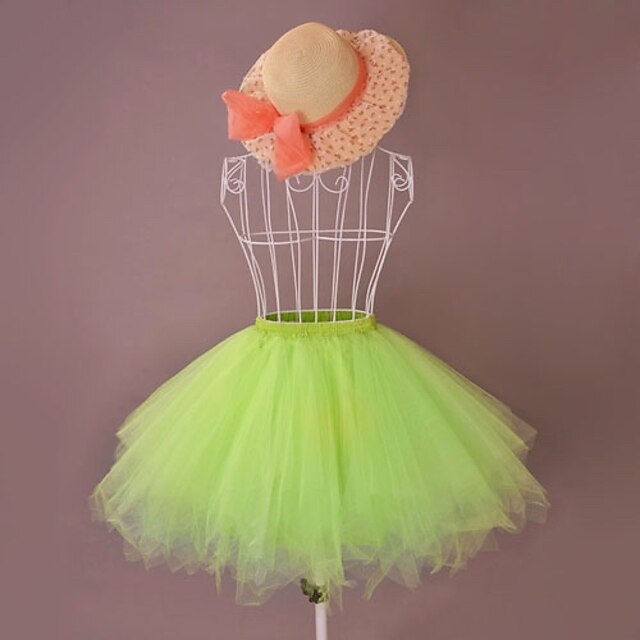  Princess Petticoat Hoop Skirt Tutu Under Skirt 1950s Organza Satin Cyan Green Pink / Crinoline