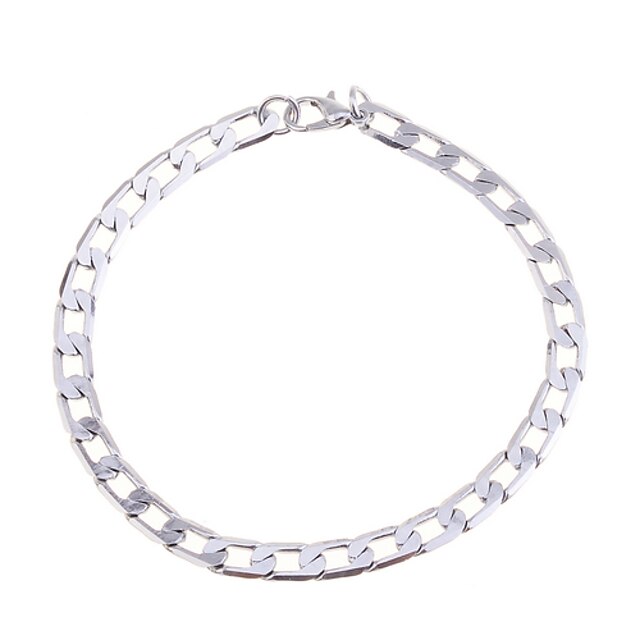  Pánské Dámské Řetězové & Ploché Náramky Klasické Náramky Měď Náramek šperky Stříbrná Pro Svatební