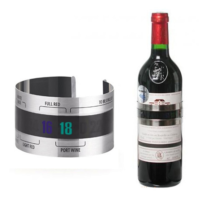  Stainless Steel Wine Bottle Thermal Band Thermometer