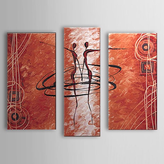  Oil Painting Hand Painted - People Canvas Three Panels