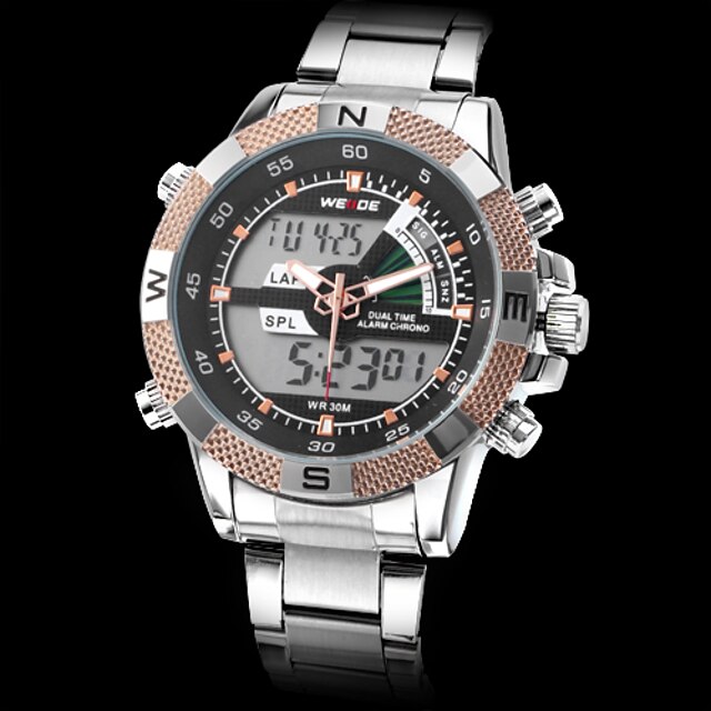  Men's Military Watch Alarm Calendar / date / day Chronograph Analog - Digital / LCD / Dual Time Zones