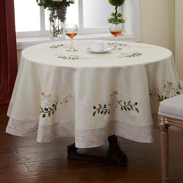  Polyester Round Table Cloth Floral Table Decorations