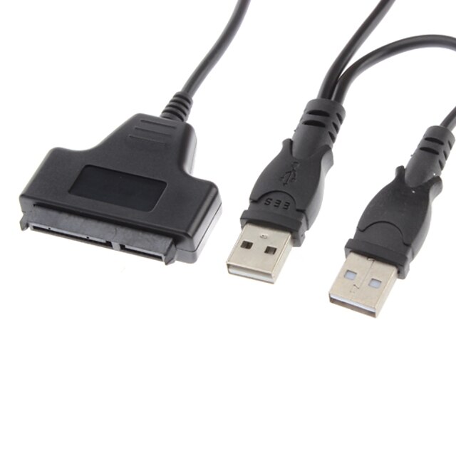  USB 2.0 - SATA 7 + 15P 2.5 HDD kaapeli 0.5M 
