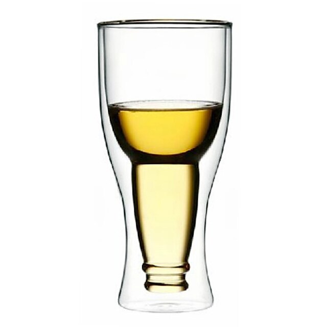  Upside Down Beer Bottle Style Double Walled Glass