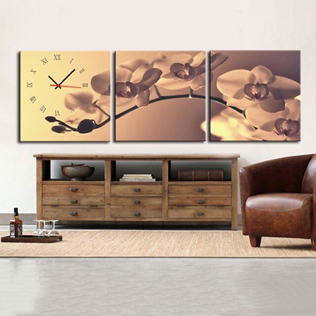  Modern Contemporary Canvas Houses AA Decoration Wall Clock Analog No