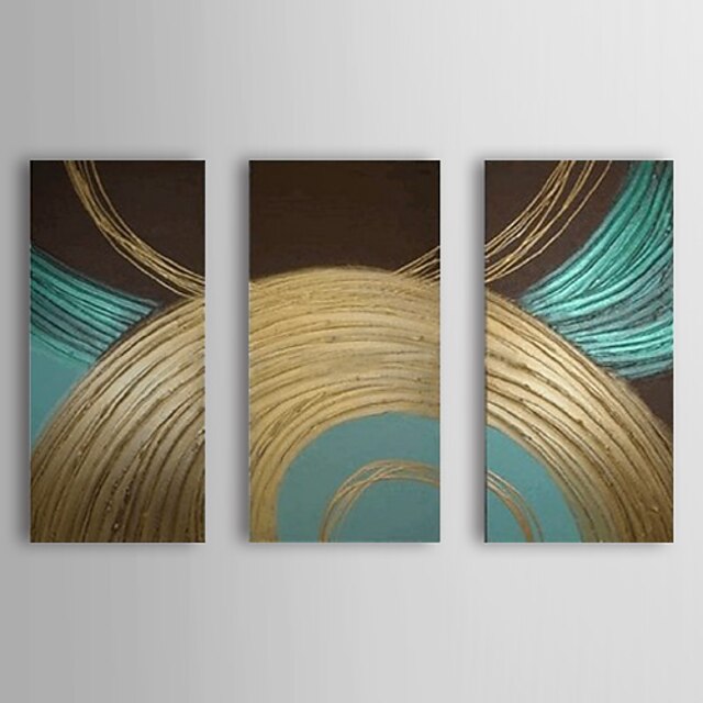  Oil Painting Hand Painted - Abstract Modern Stretched Canvas / Three Panels