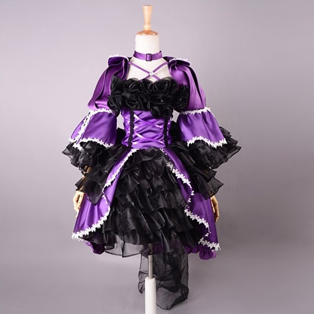  Gothik Lolita Organza Satin Damen Kleid Cosplay Gedicht Lolita Kostüme