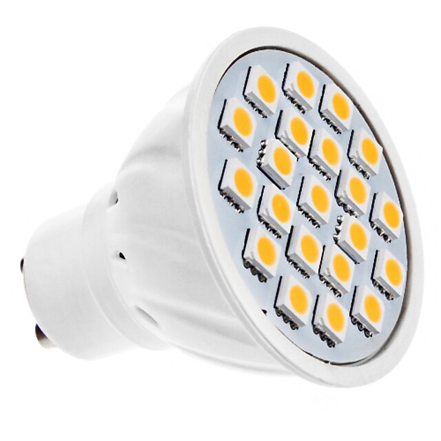  1.5 W LED Spotlight 150-200 lm GU10 MR16 20 LED Beads SMD 5050 Warm White 220-240 V