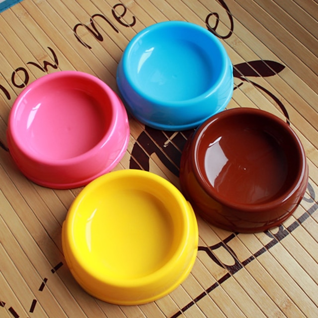  en forme de cercle en plastique animal bol de nourriture pour chiens chats (assortiment de couleurs, tailles)