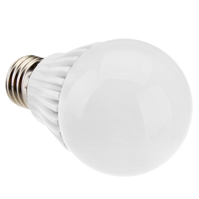  E27 5W 350-380lm 5800-6500K Natural White Light Biały Shell LED Bulb Ball (110-240V)