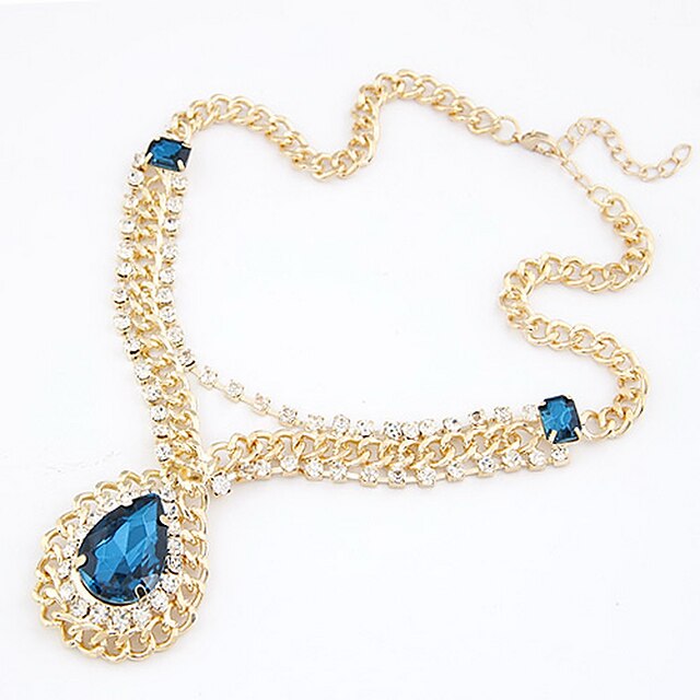  Blue Drop Alloy Blue Necklace Jewelry For Party Special Occasion Birthday Gift Causal Daily