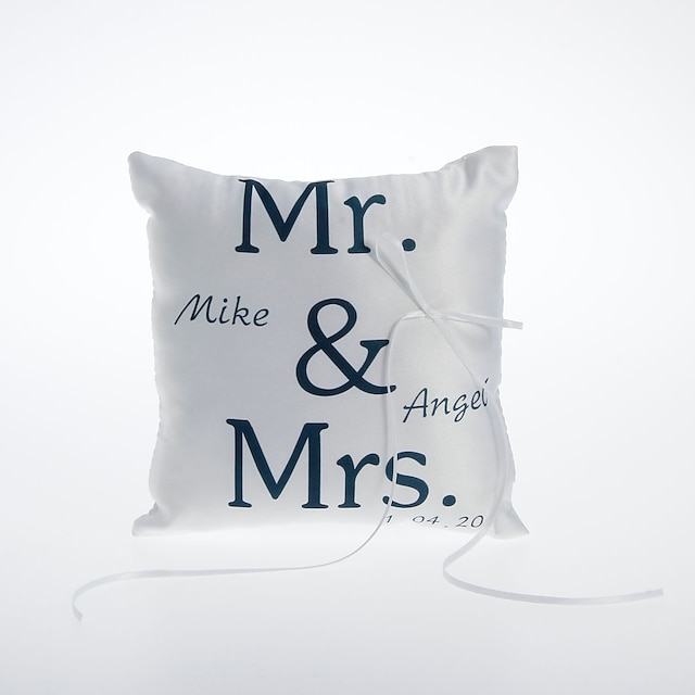  cuscino in raso personalizzato per il tema del matrimonio nel negozio di matrimoni