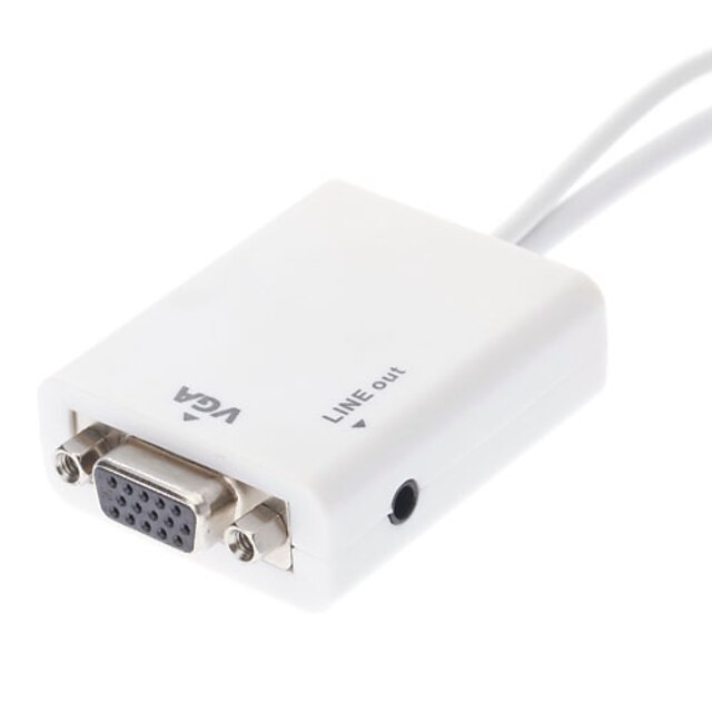  Micro USB VGA 3,5 mm audio adaptér MHL kabel bílý 0,15 m