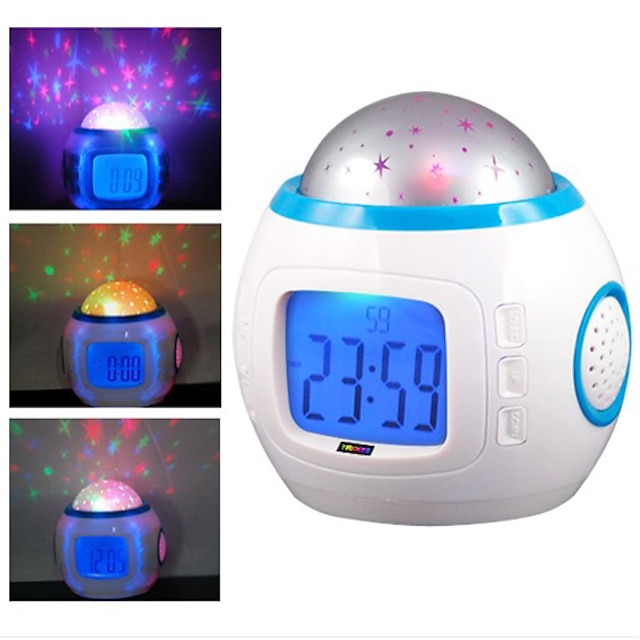  fantastic jajowate cyfrowy alarm kalendarz muzyczny zegar projektora rozgwieżdżonego nieba