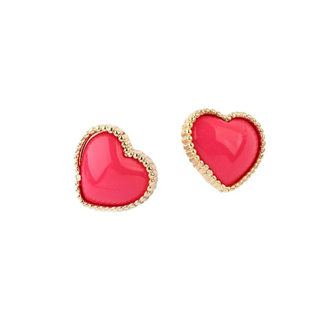  Women's Heart Zircon Stud Earrings - Love Heart Cute Style Heart For Daily