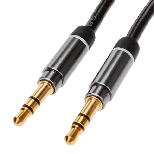  JSJ® 1.8M 5.904FT 3.5mm Male to Male Audio Cable Black Gold-Plated for Monster Beats Sennheiser