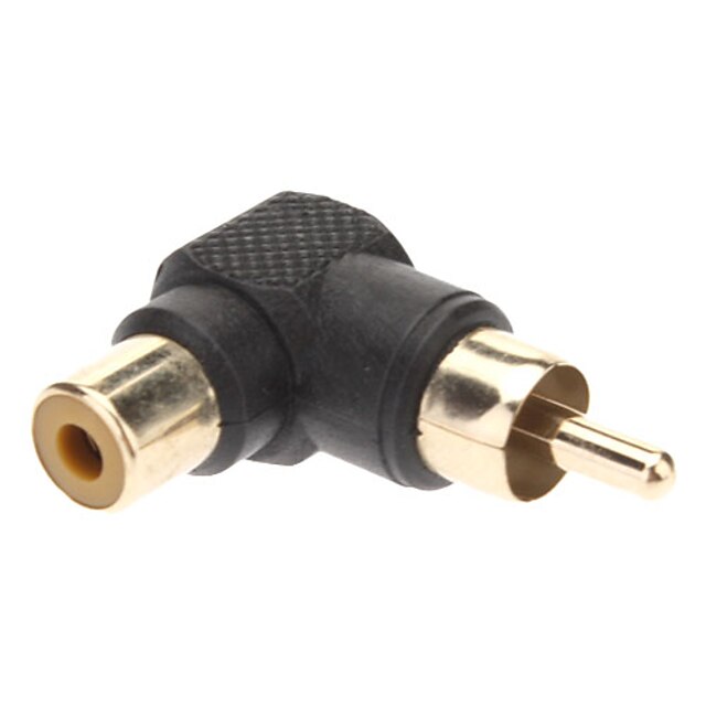  Right Angle RCA Female to Male Converter Adapter Black