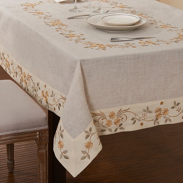  Polyester Rectangular Table Cloth Floral Table Decorations
