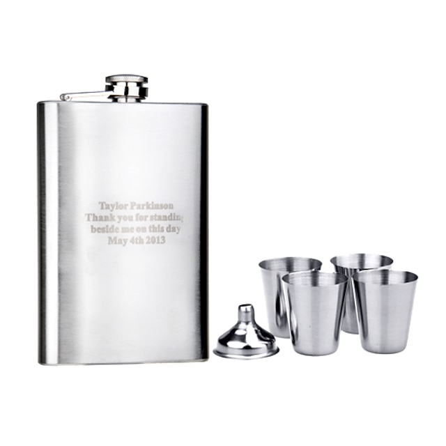  Stainless Steel Hip Flasks Groom Groomsman Couple Parents Wedding Anniversary Birthday Business