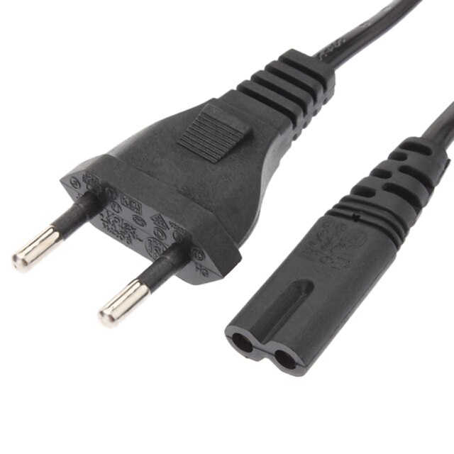  UE 2-Prong AC Cable de alimentación Adaptador de cable 2P Negro (1,5 m)