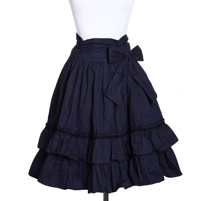  Classic Lolita Lolita Dress Skirt Women's Cotton Japanese Cosplay Costumes Solid Colored Medium Length / Classic Lolita Dress