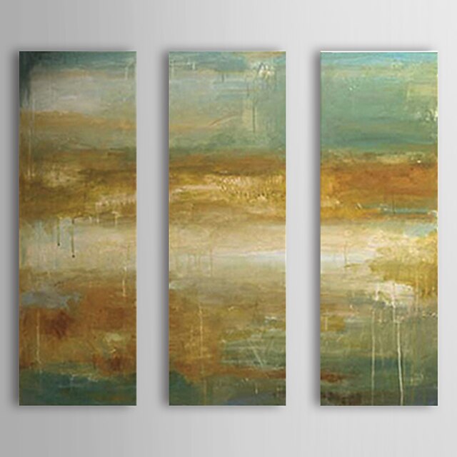  Hand-Painted Abstract Vertical Canvas Oil Painting Home Decoration Three Panels