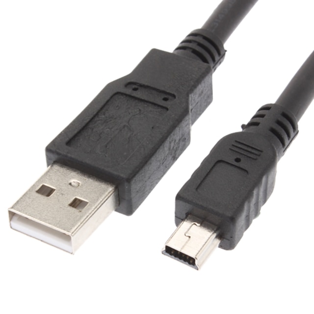  USB 2.0 mâle à Mini USB 2.0 mâle câble noir (1.5m)