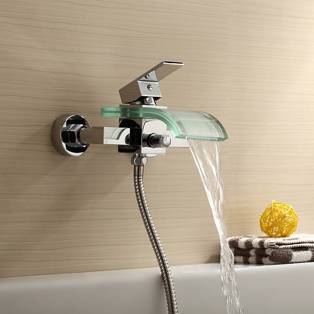  Suihkuhana / Ammehana - Nykyaikainen Kromi Amme ja suihku Keraaminen venttiili Bath Shower Mixer Taps / Messinki / Yksi kahva kaksi reikää