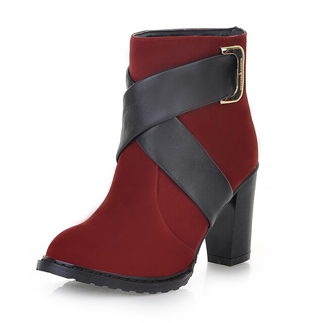  Chic Suede Chunky Heel Ankle Boots With Buckle Party / Evening Shoes (More Colors)