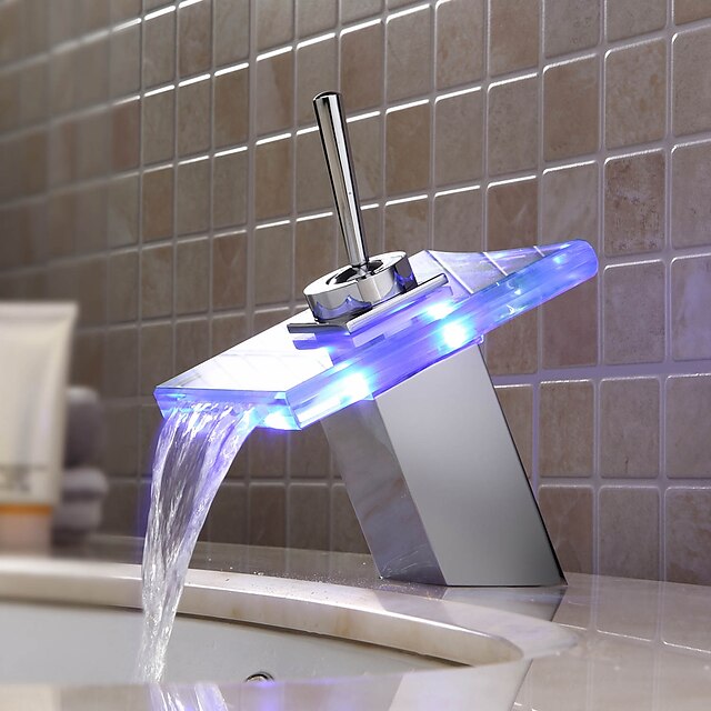  Sprinkle® 浴室用水栓  ,  コンテンポラリー  with  クロム シングルレバー 一つ  ,  特徴  for LEDタイプ / センターセットタイプ
