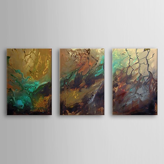  Hand Painted Oil Painting Abstract with Stretched Frame Set of 3 1308-AB0597