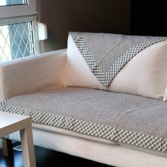  Cotton Gray Linen Hemming Sofa Cushion 70*180