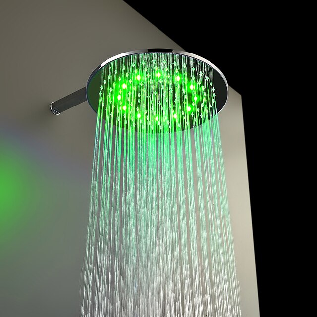  Moderno Doccia a pioggia Cromo caratteristica - Effetto pioggia / Con LED, Soffione doccia