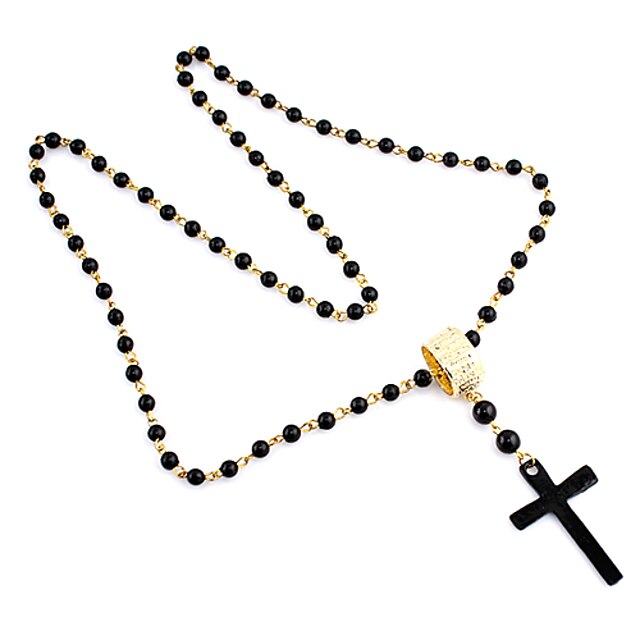  Women's Beaded Pendant Necklace Cross European Christ Necklace Jewelry For Daily