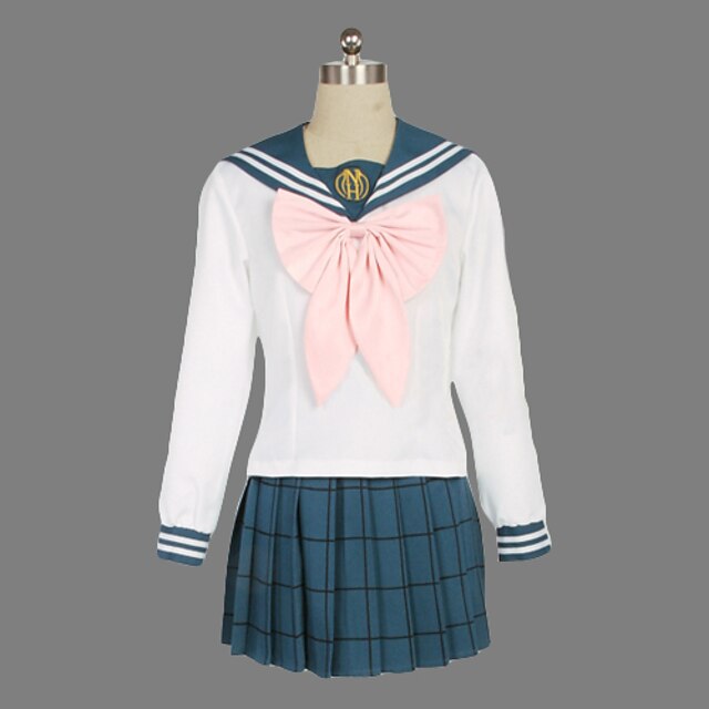  Inspirat de Dangan Ronpa Sayaka Maizono Video Joc Costume Cosplay Costume Cosplay / Uniforme Școlare Dungi Manșon Lung Cravată Vârf Fustă Costume