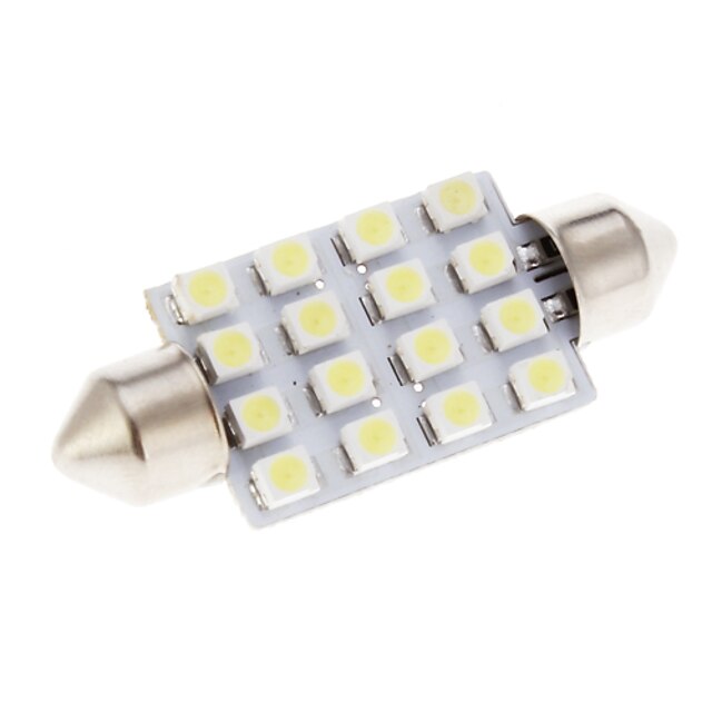  16 LED SMD車ホワイト光照明システムの電球ランプ41ミリメートル2個