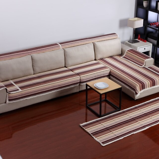  bomuld kaffe striber sofa pude 70 * 180