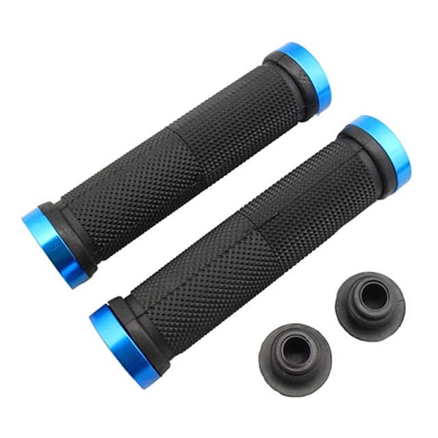  Bike MTB Ultralight Gummi Lock-on Grips (Black & Blue)