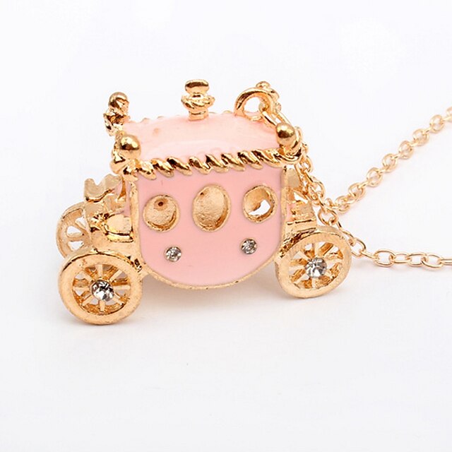  Fashion Alloy With Rhinestone Pumpkin Coach Shaped Pendant Women's Necklace