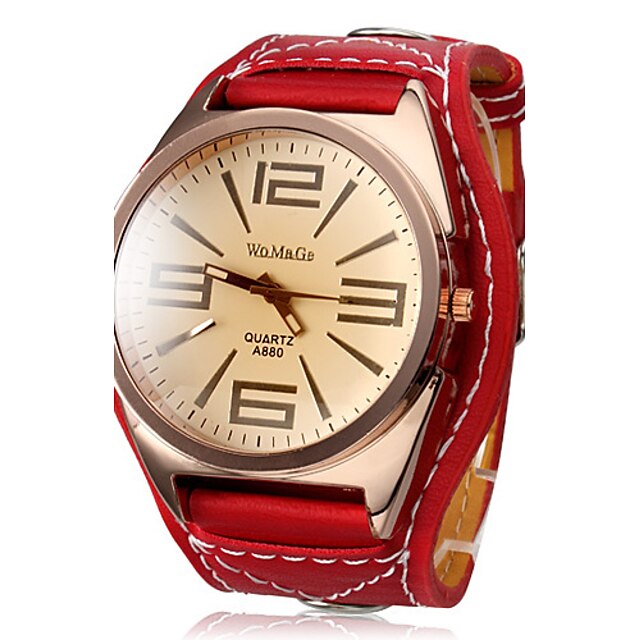  Women's Wrist Watch Quartz Leather Red Hot Sale Analog Ladies Charm Fashion Dress Watch