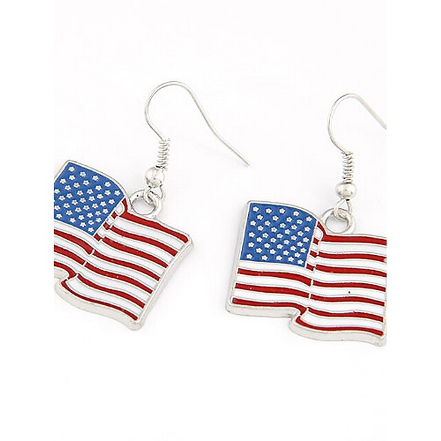  Flag Cheap Patriotic Jewelry Personalized Classic Fashion Earrings Jewelry Silver For Party Daily Casual